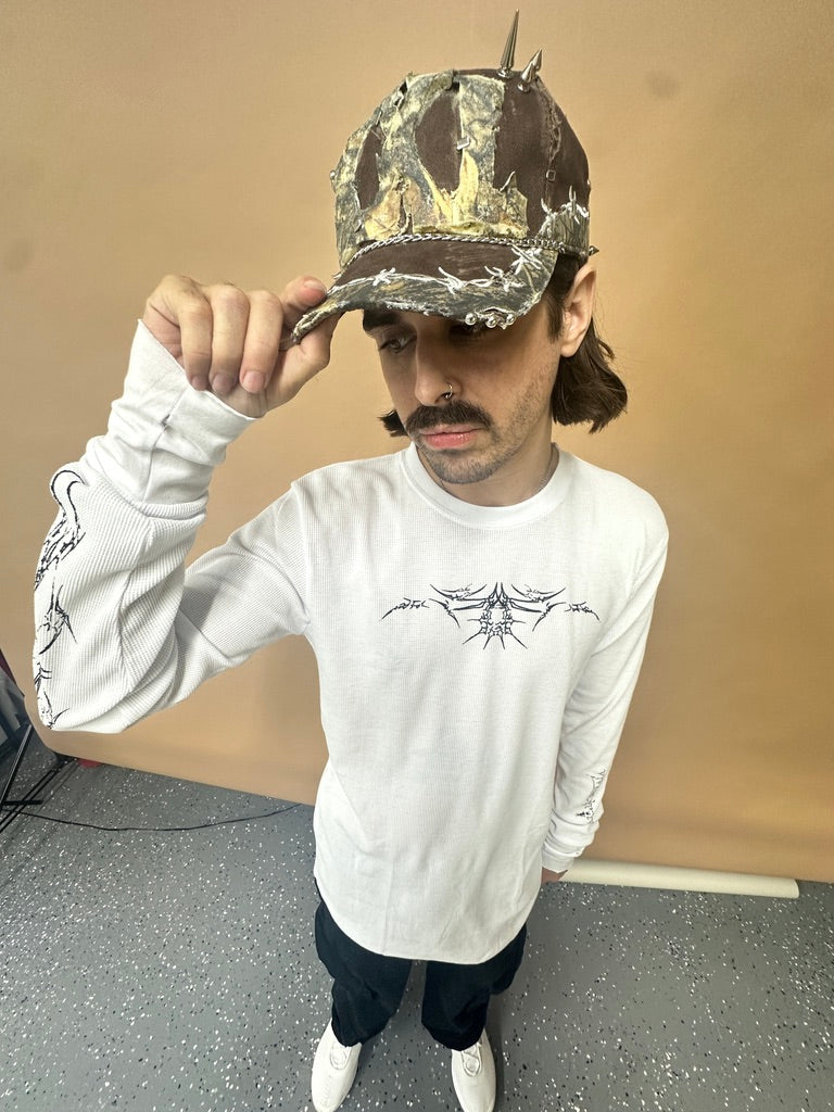 brown studded camo hat