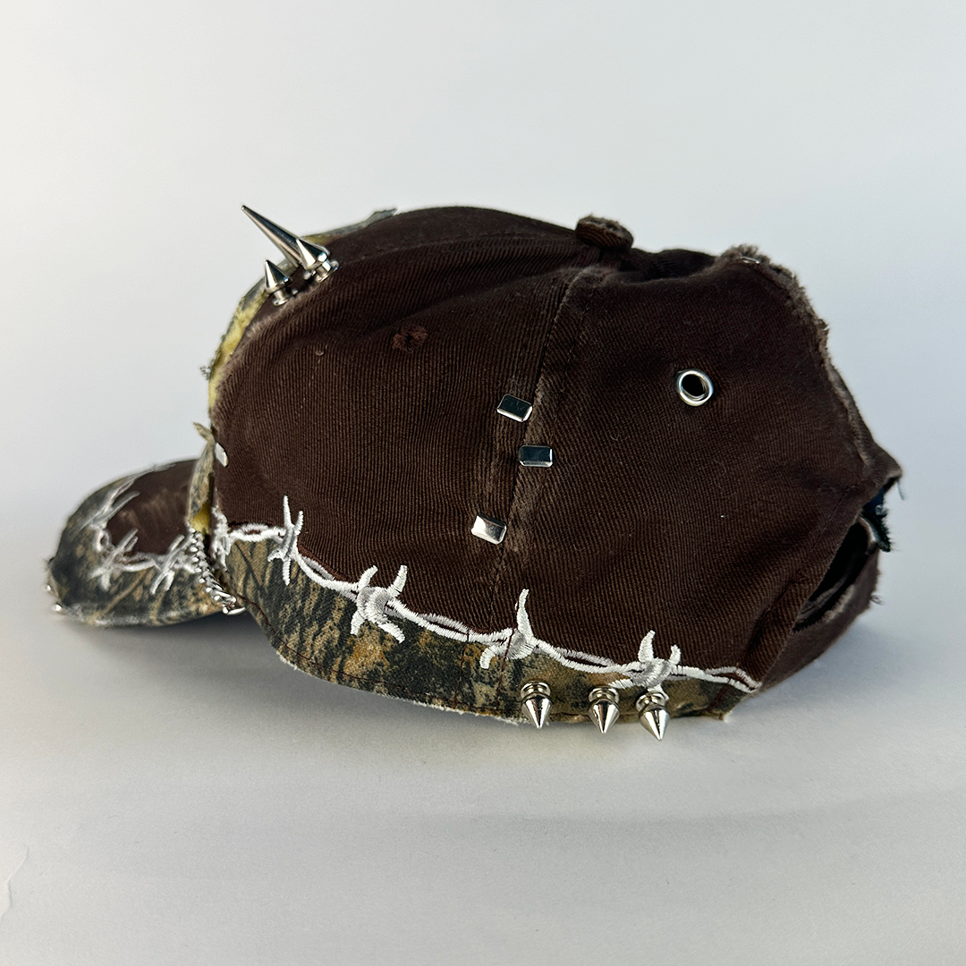 brown studded camo hat