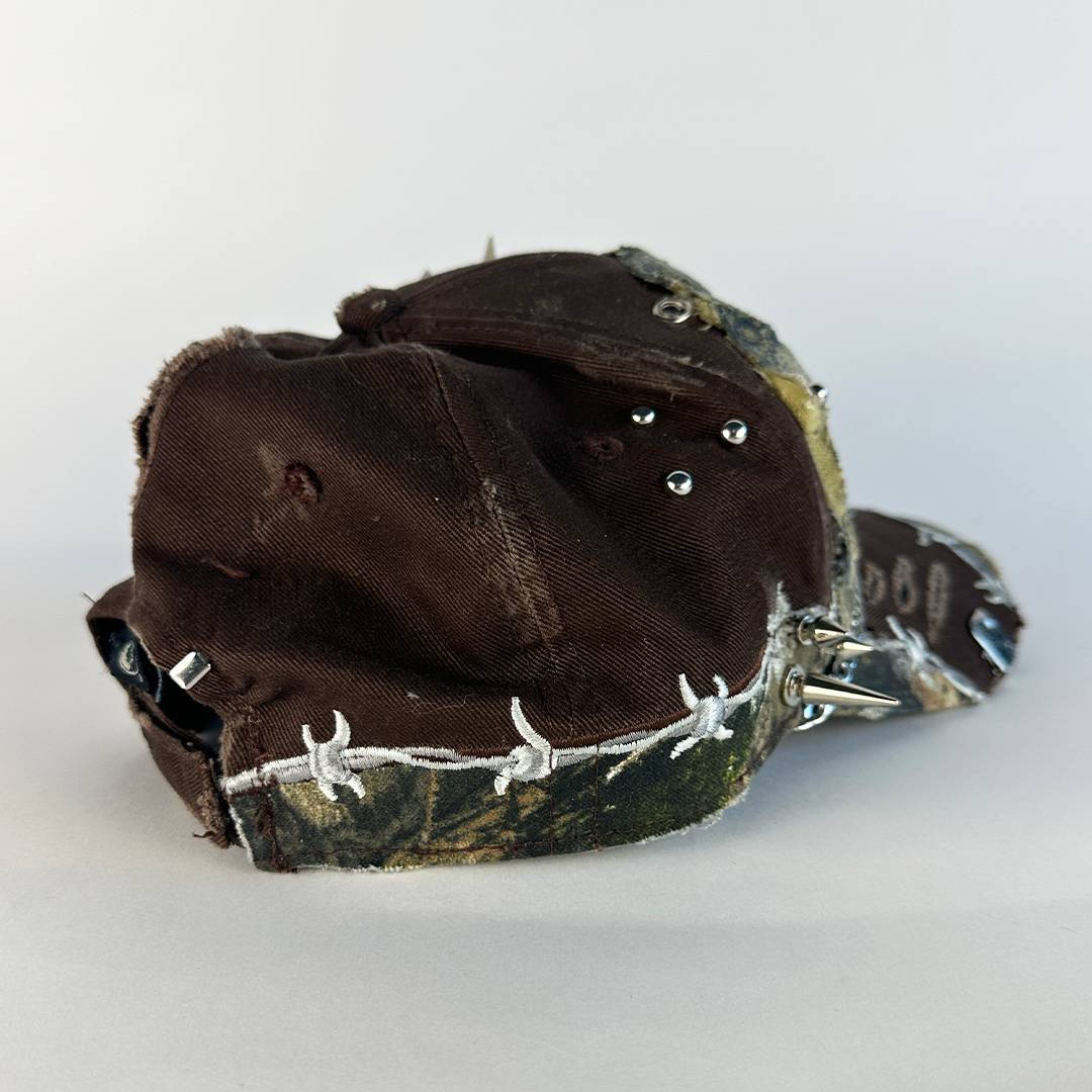 brown studded camo hat