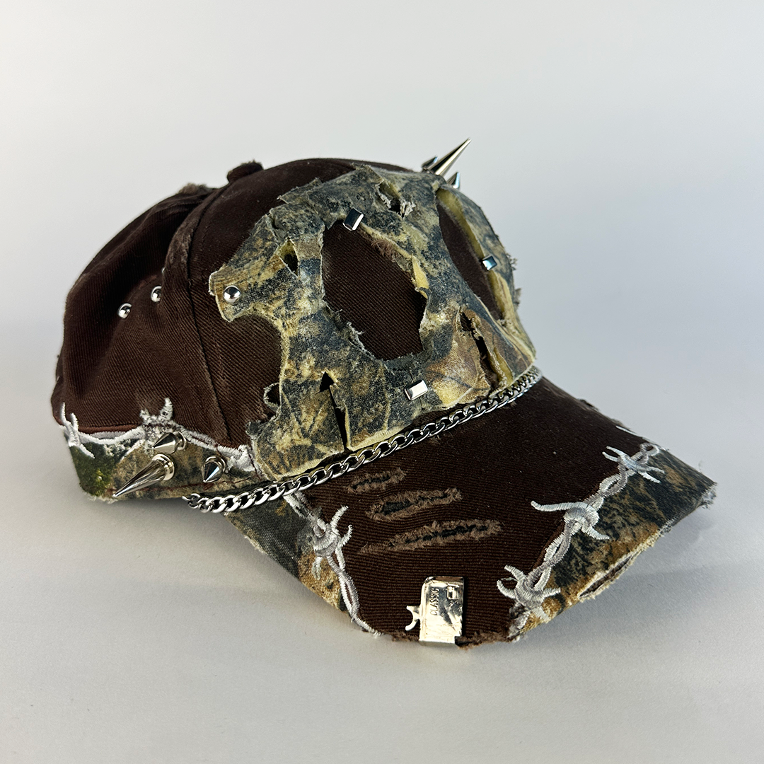 brown studded camo hat