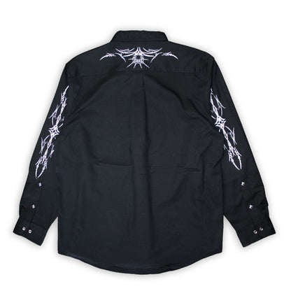 silver trim button down