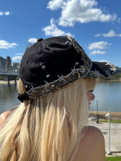 black studded camo hat