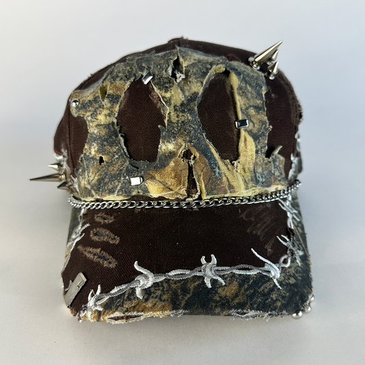 brown studded camo hat